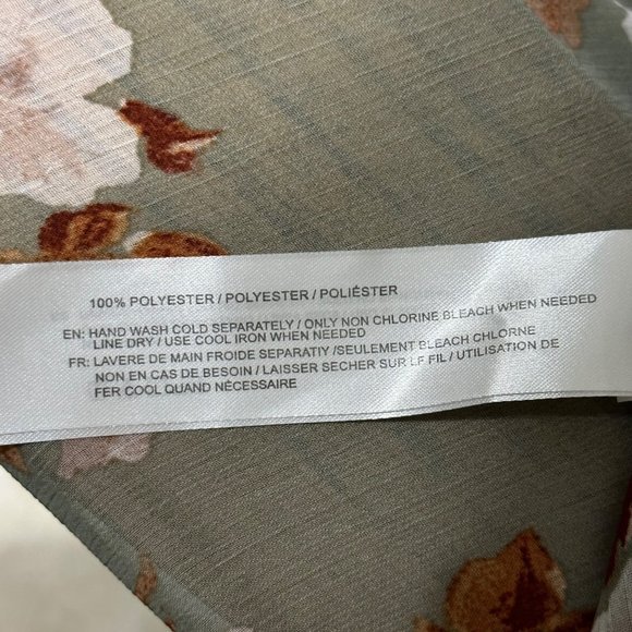 Band of Gypsies women’s sz XS/S sage green floral short sleeve open sheer duster - Picture 6 of 7